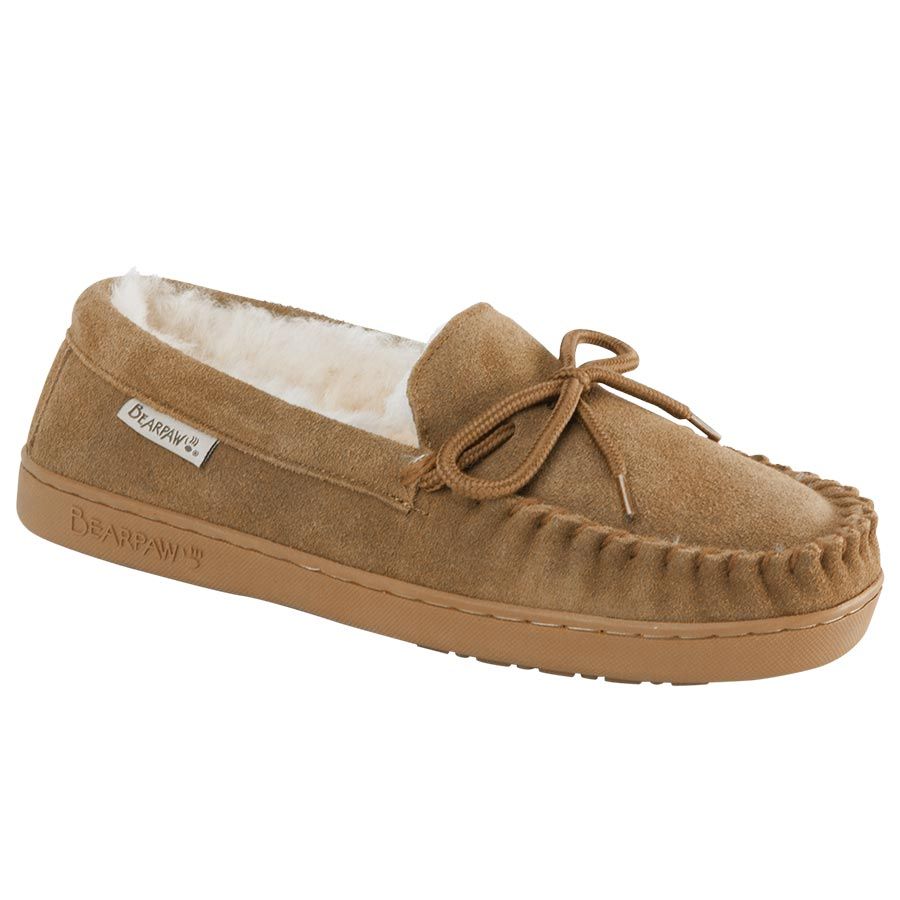 Bearpaw Mens Moc II Suede Moccasin Slipper Hickory