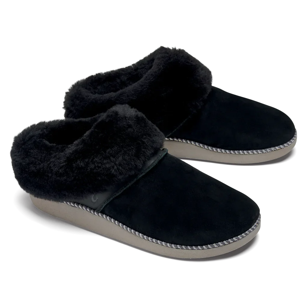 Olukai Womens Ku'I Slipper Black