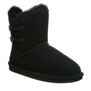 Bearpaw Rosaline Black Button Short Boot Black