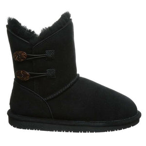 Bearpaw Rosaline Black Button Short Boot Black