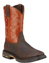 Load image into Gallery viewer, Ariat Mens Workhog Pull On Wide Square Toe Work Boot Brown