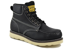 Work Zone Mens 6" Crepe Sole Soft Toe Work Boot