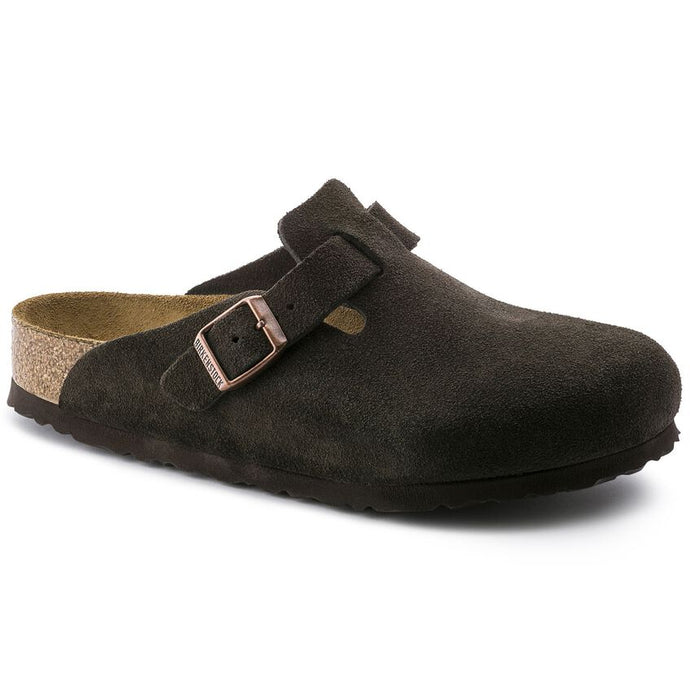 Birkenstock Boston Soft Footbed Classic Clog Mocha Suede