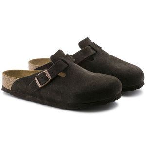 Birkenstock Boston Soft Footbed Classic Clog Mocha Suede