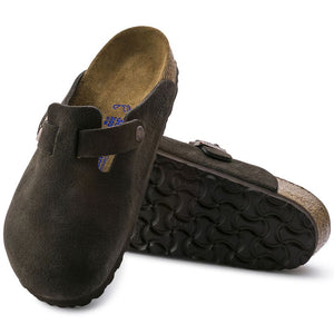 Birkenstock Boston Soft Footbed Classic Clog Mocha Suede