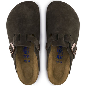 Birkenstock Boston Soft Footbed Classic Clog Mocha Suede