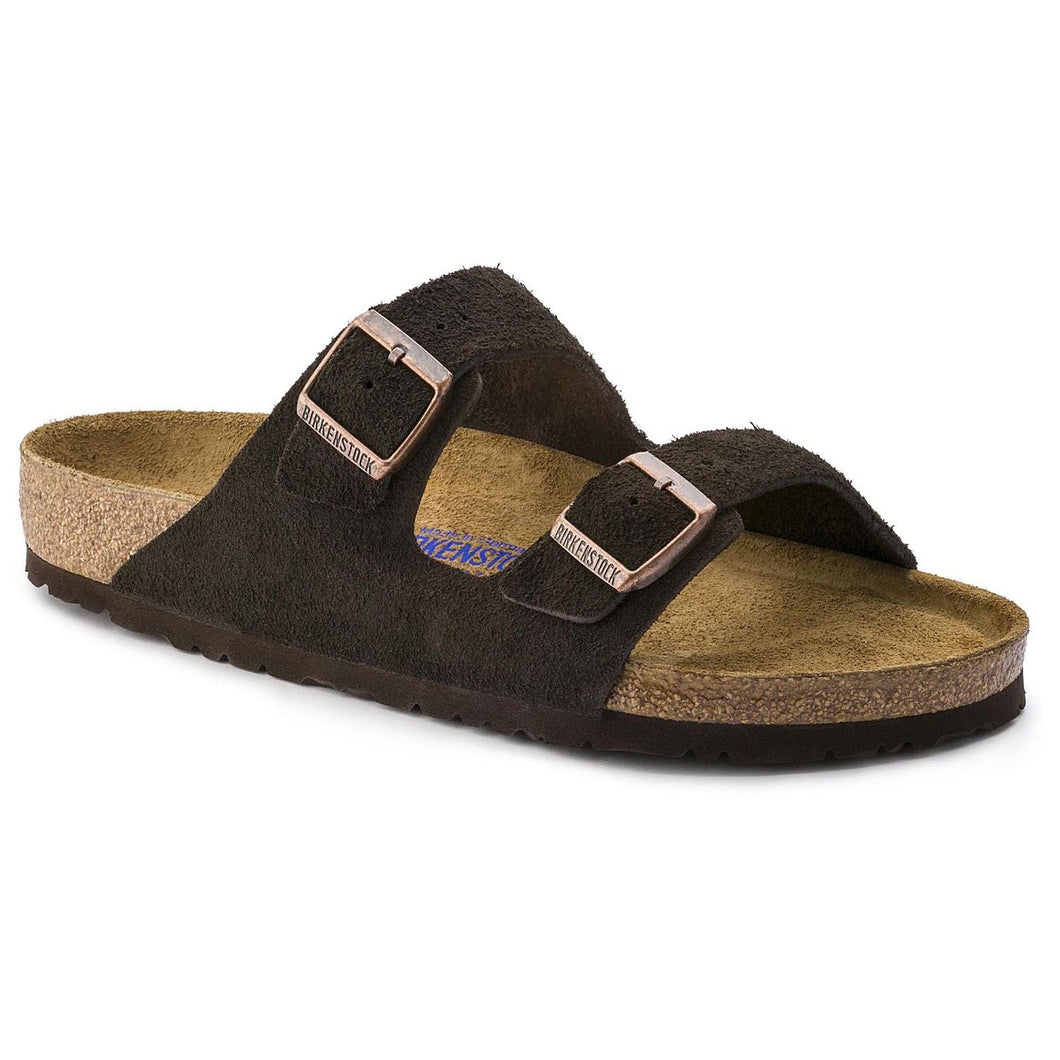 BIRKENSTOCK ARIZONA SOFT FOOTBED  SANDAL MOCHA SUEDE LEATHER