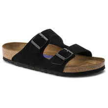 Load image into Gallery viewer, BIRKENSTOCK ARIZONA SOFT FOOTBED SANDAL BLACK SUEDE LEATHER