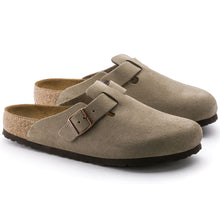 Load image into Gallery viewer, Birkenstock Boston Soft Footbed Unisex Clog Taupe Suede Leather