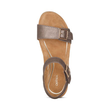 Load image into Gallery viewer, Aetrex Wmns Lexa  Quarter Strap Wedge Sandal Bronze