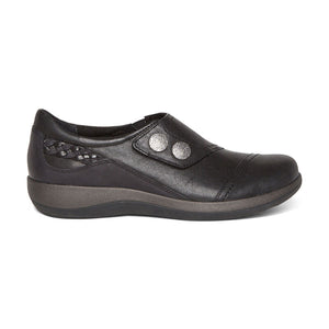 Aetrex Karina Womens Monk Strap Casual Shoe Black