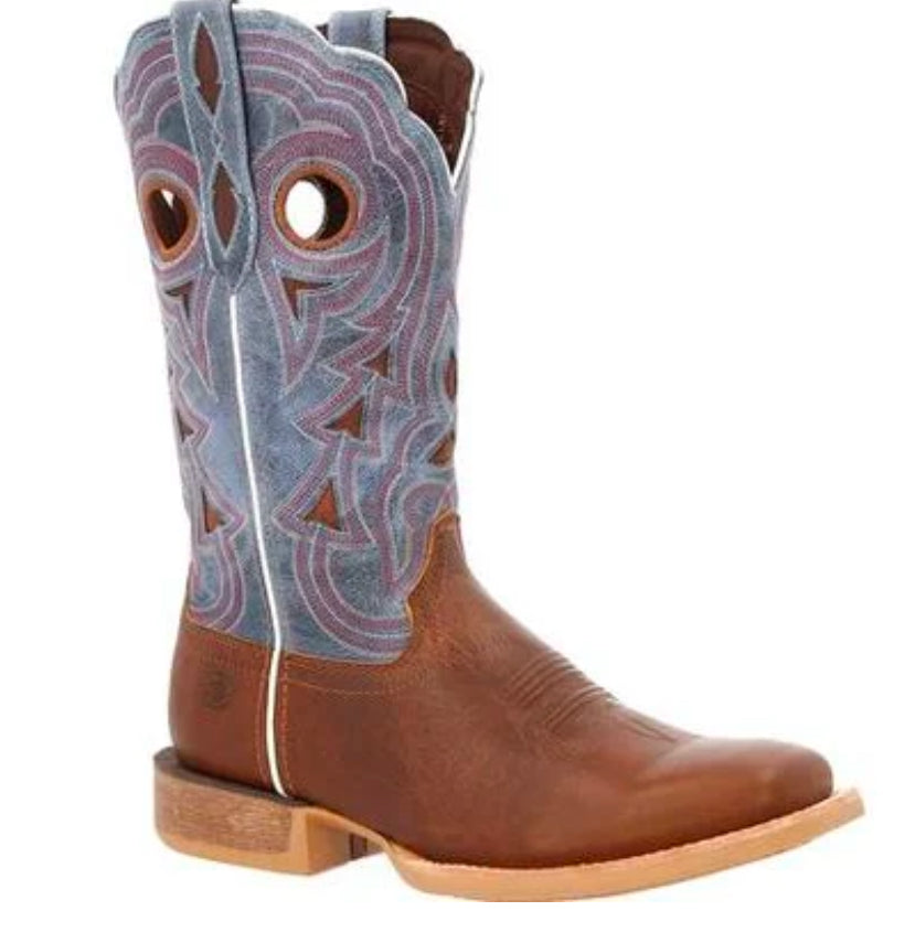 LADY REBEL PRO GOLDEN BROWN & PERIWINKLE WESTERN BOOT