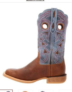 LADY REBEL PRO GOLDEN BROWN & PERIWINKLE WESTERN BOOT