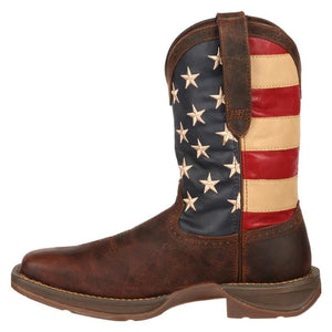 Durango Men’s Rebel Flag 11  Inch Pull On Steel Toe Work Western Boot