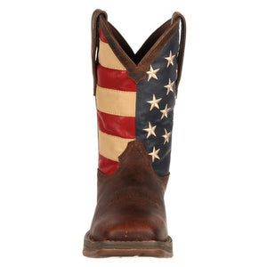 Durango Men’s Rebel Flag 11  Inch Pull On Steel Toe Work Western Boot