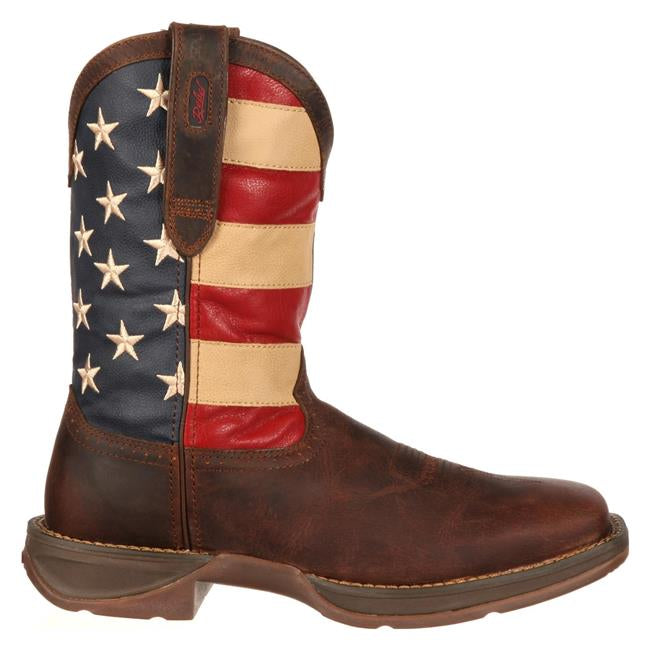 Durango Men’s Rebel Flag 11  Inch Pull On Steel Toe Work Western Boot