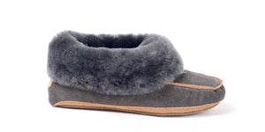 SUPERLAMB WOMENS SHEEPSKIN MOCCASIN CHARCOAL