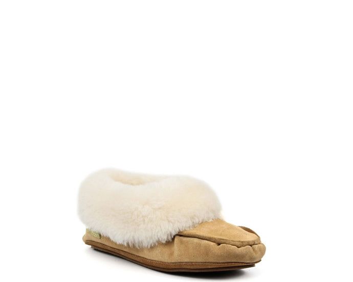 Superlamb Womens Sheepskin Moccasin Tan