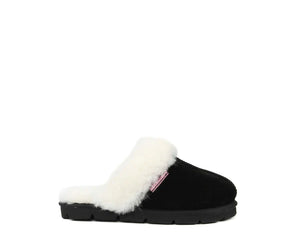 SUPERLAMB WOMENS ONAGER SHEEPSKIN SCUFF BLACK