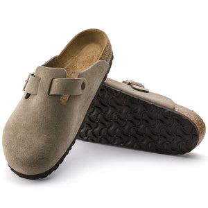 Birkenstock Boston Soft Footbed Unisex Clog Taupe Suede Leather