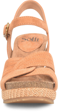 Load image into Gallery viewer, Sofft Wmns Clarissa Platform Leather Sandal Luggage