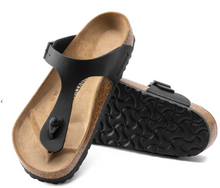 Load image into Gallery viewer, Birkenstock Womens Gizeh Sandal Black Birko-Flor