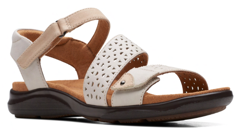 Clarks Wmns Kitley Way Adjustable Sandal Off White