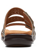 Load image into Gallery viewer, Clarks Wmns Kitly Walk 3 Strap Slip On Sandal Olive Leather