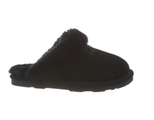 BEARPAW WOMEN'S LOKI SUEDE SLIDE SLIPPER BLACK