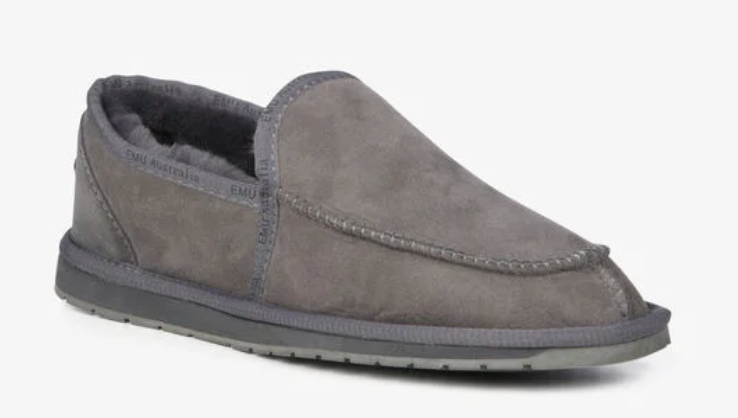 Emu Australia Mens Hume Platinum Sheepskin Slipper Charcoal