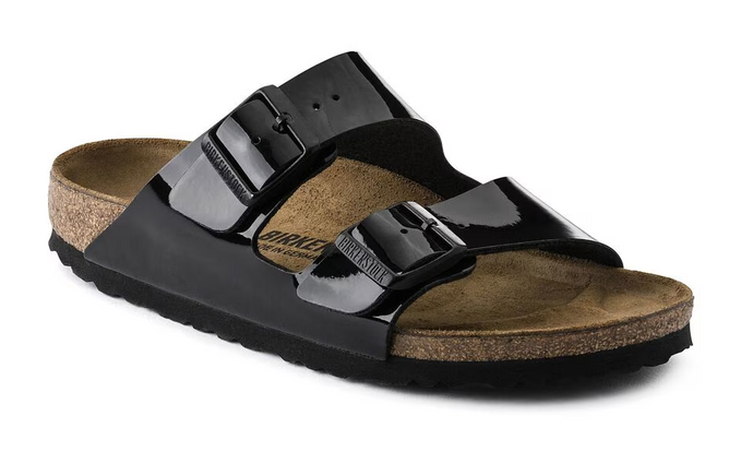 BIRKENSTOCK ARIZONA BIRKO-FLOR BLACK PATENT