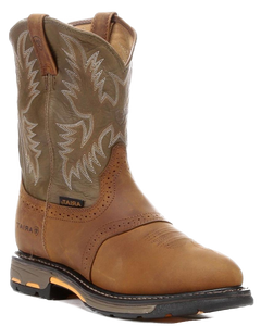 Ariat Men’s Workhog Round Toe 10 Inch Pull on Soft Toe Work Boot