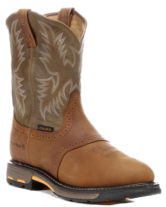 Ariat Men’s Workhog Round Toe 10 Inch Pull on Soft Toe Work Boot