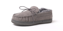 Load image into Gallery viewer, SUPERLAMB MENS MOCCASIN DELUXE  SHEEPSKIN SLIPPER CHARCOAL