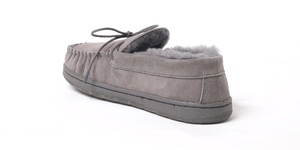 SUPERLAMB MENS MOCCASIN DELUXE  SHEEPSKIN SLIPPER CHARCOAL