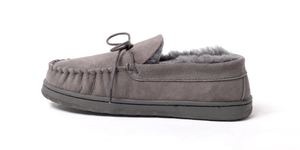 Superlamb Mens Moccasin Deluxe  Sheepskin Slipper Charcoal