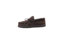 Load image into Gallery viewer, Superlamb Mens Moccasin Deluxe  Sheepskin Slipper Chocolate