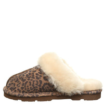 Load image into Gallery viewer, BEARPAW WOMEN&#39;S LOKI SUEDE SLIDE SLIPPER EXOTIC LEOPARD