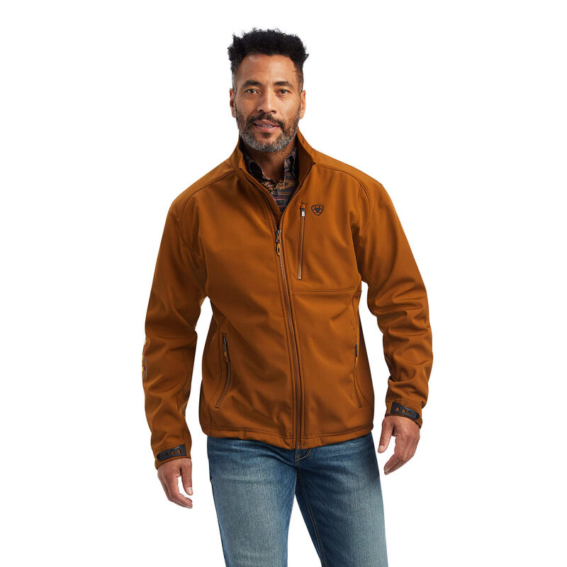 ARIAT MNS LOGO 2.0 SOFTSHELL JACKET CHESTNUT