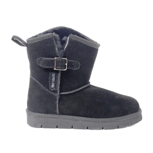 Superlamb Argali Buckle Womens Sheepskin 7.5" Boot Black