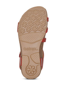 Aetrex Womens Jillian Quarter Strap Sandal Red