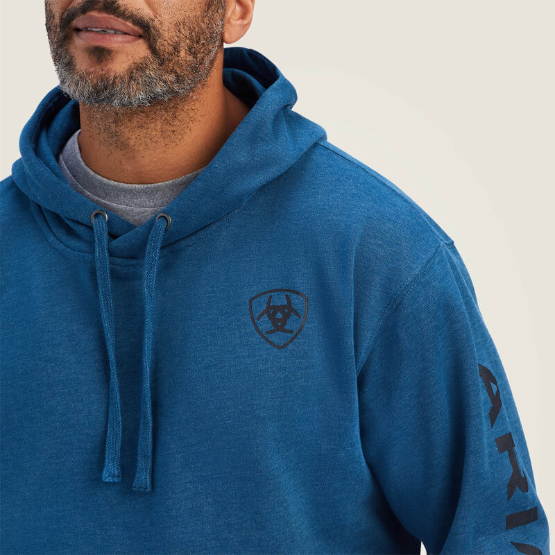 Ariat Mens Logo Hoodie Poseidon Blue