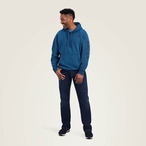 Ariat Mens Logo Hoodie Poseidon Blue