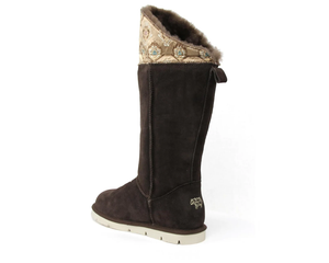 Superlamb Womens Mongol Sheepskin Boot Chocolate