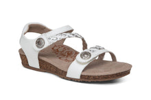 Load image into Gallery viewer, Aetrex Womens Jillian Quarter Strap Sandal White