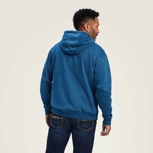 Ariat Mens Logo Hoodie Poseidon Blue