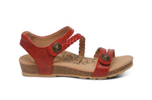 Load image into Gallery viewer, Aetrex Womens Jillian Quarter Strap Sandal Red