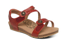 Load image into Gallery viewer, Aetrex Womens Jillian Quarter Strap Sandal Red