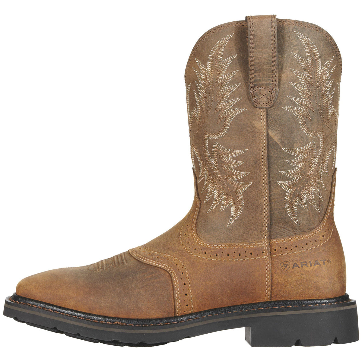 ARIAT MNS SIERRA WIDE PULL ON SOFT TOE SQUARE TOE WORK BOOT – Carr's ...