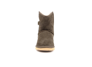 Superlamb Womens Argali Buckle Taupe Short Sheepskin Boots